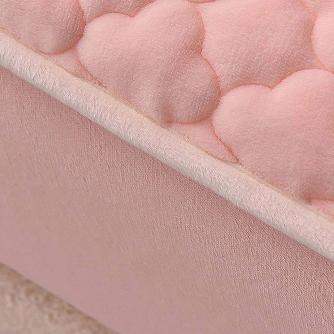 SOGA 2X Pink 183cm Wide Mattress Cover Thick Quilted Fleece Stretchable Clover Design Bed Spread Sheet Protector with Pillow Covers - Cafe Supply