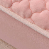 SOGA 2X Pink 183cm Wide Mattress Cover Thick Quilted Fleece Stretchable Clover Design Bed Spread Sheet Protector with Pillow Covers - Cafe Supply
