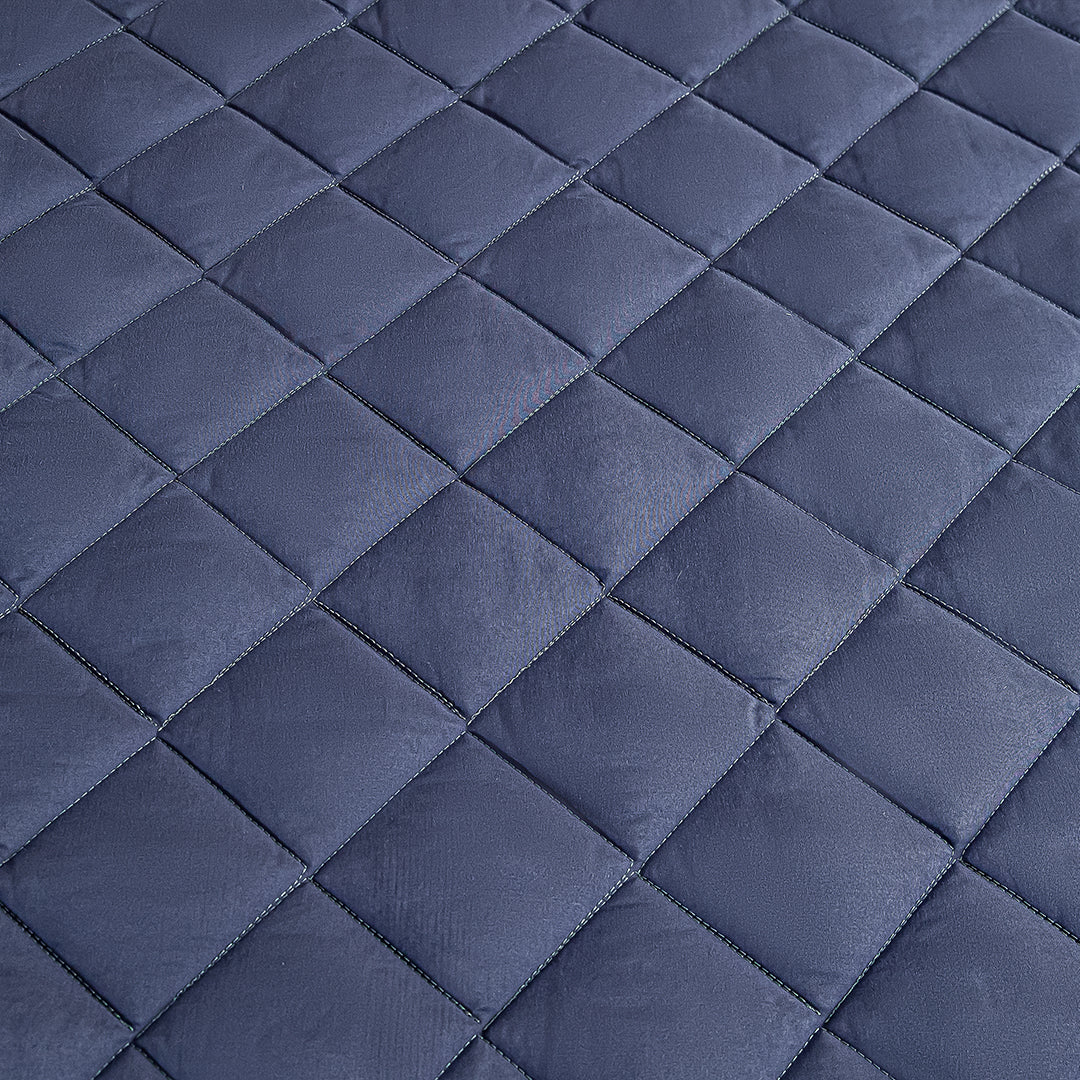 SOGA 2X Blue 183cm Wide Cross-Hatch Mattress Cover Thick Quilted Stretchable Bed Spread Sheet Protector with Pillow Covers - Cafe Supply
