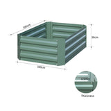 SOGA 100cm Square Galvanised Raised Garden Bed Vegetable Herb Flower Outdoor Planter Box - Cafe Supply