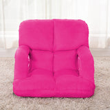 SOGA Foldable Lounge Cushion Adjustable Floor Lazy Recliner Chair with Armrest Pink - Cafe Supply