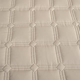 SOGA 2X Beige 153cm Wide Mattress Cover Thick Quilted Stretchable Bed Spread Sheet Protector with Pillow Covers - Cafe Supply
