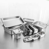 SOGA Gastronorm GN Pan Full Size 1/1 GN Pan 20cm Deep Stainless Steel Tray With Lid - Cafe Supply