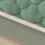 SOGA 2X Green 183cm Wide Mattress Cover Thick Quilted Fleece Stretchable Clover Design Bed Spread Sheet Protector with Pillow Covers - Cafe Supply