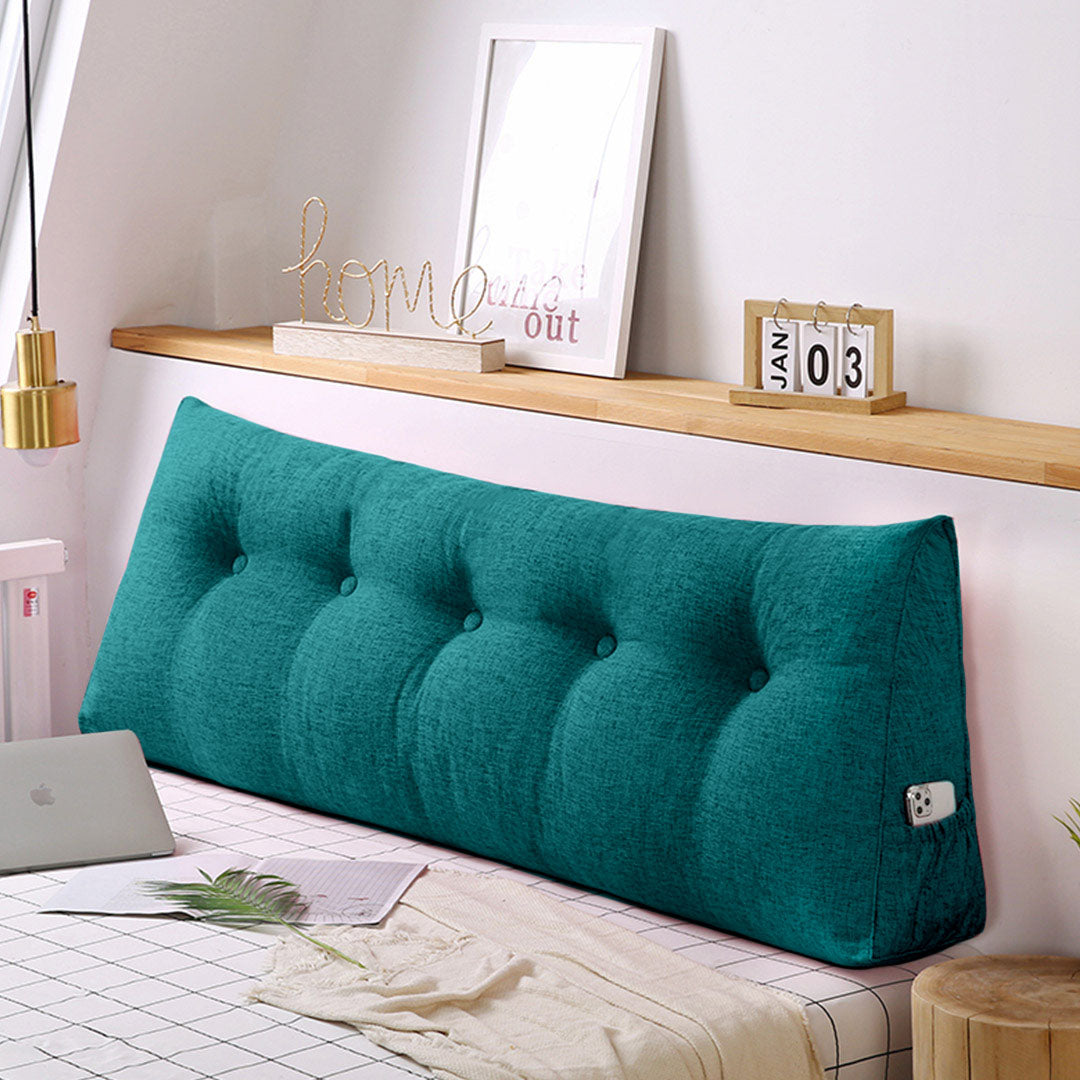 SOGA 2X 180cm Blue Green Triangular Wedge Bed Pillow Headboard Backrest Bedside Tatami Cushion Home Decor - Cafe Supply