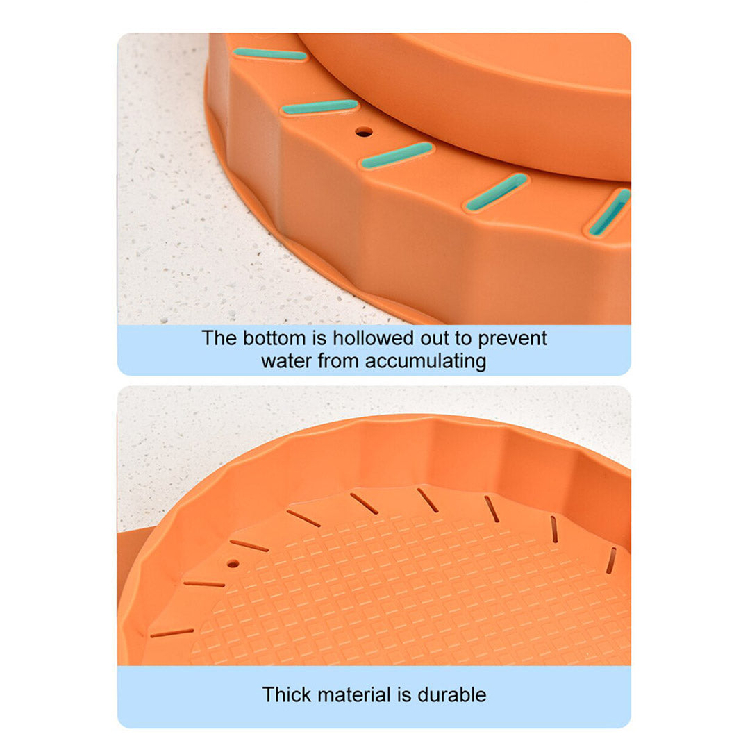 SOGA 2X Orange 360 Degree Wall-Mounted Rotating Bathroom Organiser Corner Vanity Rack Toilet Adhesive Storage Shelf - Cafe Supply
