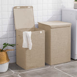 SOGA 2X Beige Large Collapsible Laundry Hamper Storage Box Foldable Canvas Basket Home Organiser Decor - Cafe Supply