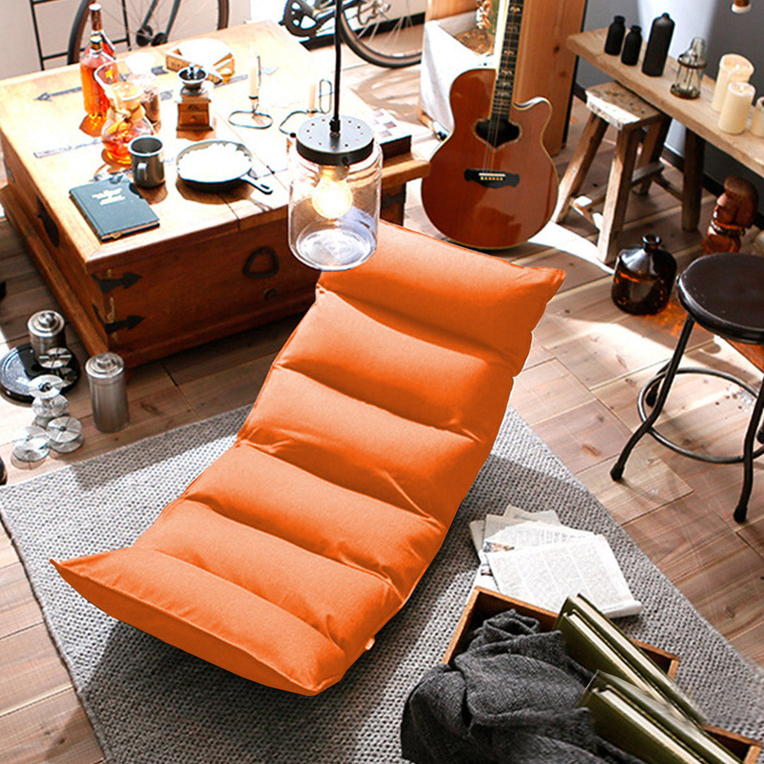 SOGA 2X Foldable Tatami Floor Sofa Bed Meditation Lounge Chair Recliner Lazy Couch Orange - Cafe Supply