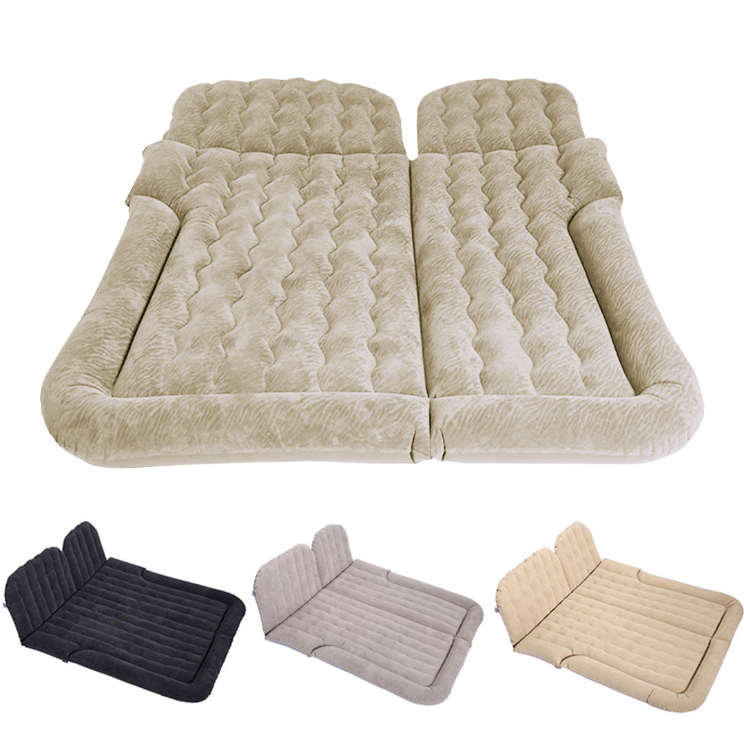 SOGA Beige Inflatable Car Boot Mattress Portable Camping Air Bed Travel Sleeping Essentials - Cafe Supply