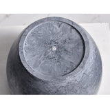SOGA 2X 32cm Weathered Grey Round Resin Plant Flower Pot in Cement Pattern Planter Cachepot for Indoor Home Office - Cafe Supply