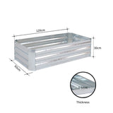 SOGA 2X 120cm Rectangle Galvanised Raised Garden Bed Vegetable Herb Flower Outdoor Planter Box - Cafe Supply