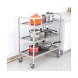 SOGA 2X 3 Tier 86x54x94cm Stainless Steel Kitchen Dinning Food Cart Trolley Utility Round Large - Cafe Supply