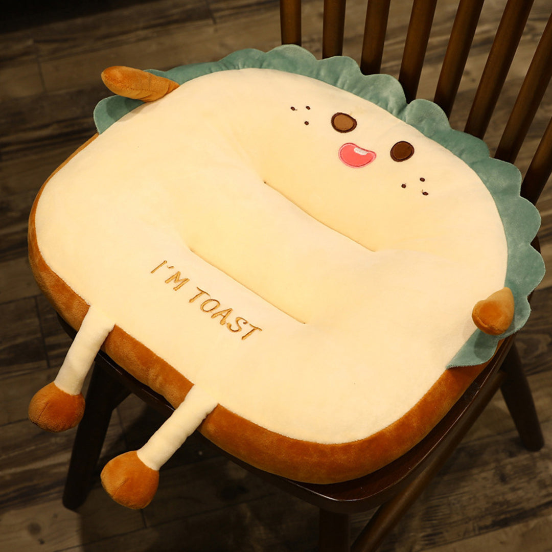SOGA 2X Cute Face Toast Bread Cushion Stuffed Car Seat Plush Cartoon Back Support Pillow Home Decor - Cafe Supply