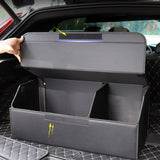 SOGA 2X Leather Car Boot Collapsible Foldable Trunk Cargo Organizer Portable Storage Box Black Large - Cafe Supply