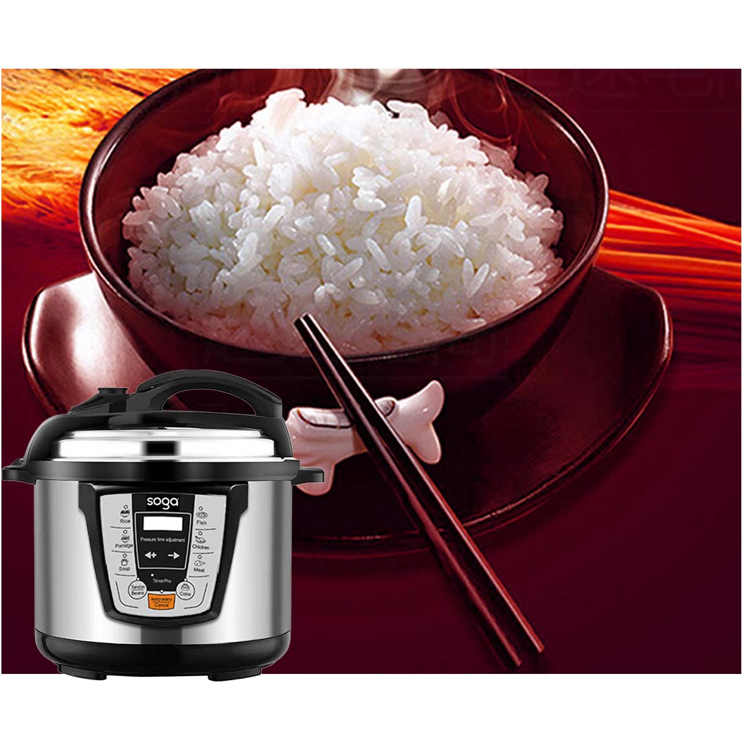 SOGA 2X Electric Stainless Steel Pressure Cooker 8L 1600W Multicooker 16 - Cafe Supply