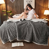 SOGA 2X Grey Throw Blanket Warm Cozy Double Sided Thick Flannel Coverlet Fleece Bed Sofa Comforter - Cafe Supply