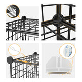 SOGA 2X Black Portable 2 Tier Cube Storage Organiser Foldable DIY Modular Grid Space Saving Shelf - Cafe Supply