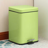 SOGA 2X 12L Foot Pedal Stainless Steel Rubbish Recycling Garbage Waste Trash Bin Square Green - Cafe Supply