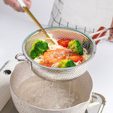 SOGA Stainless Steel Perforated Colander Fine Mesh Net Food Strainer Basket with Handle Skimmer Sieve Set - Cafe Supply