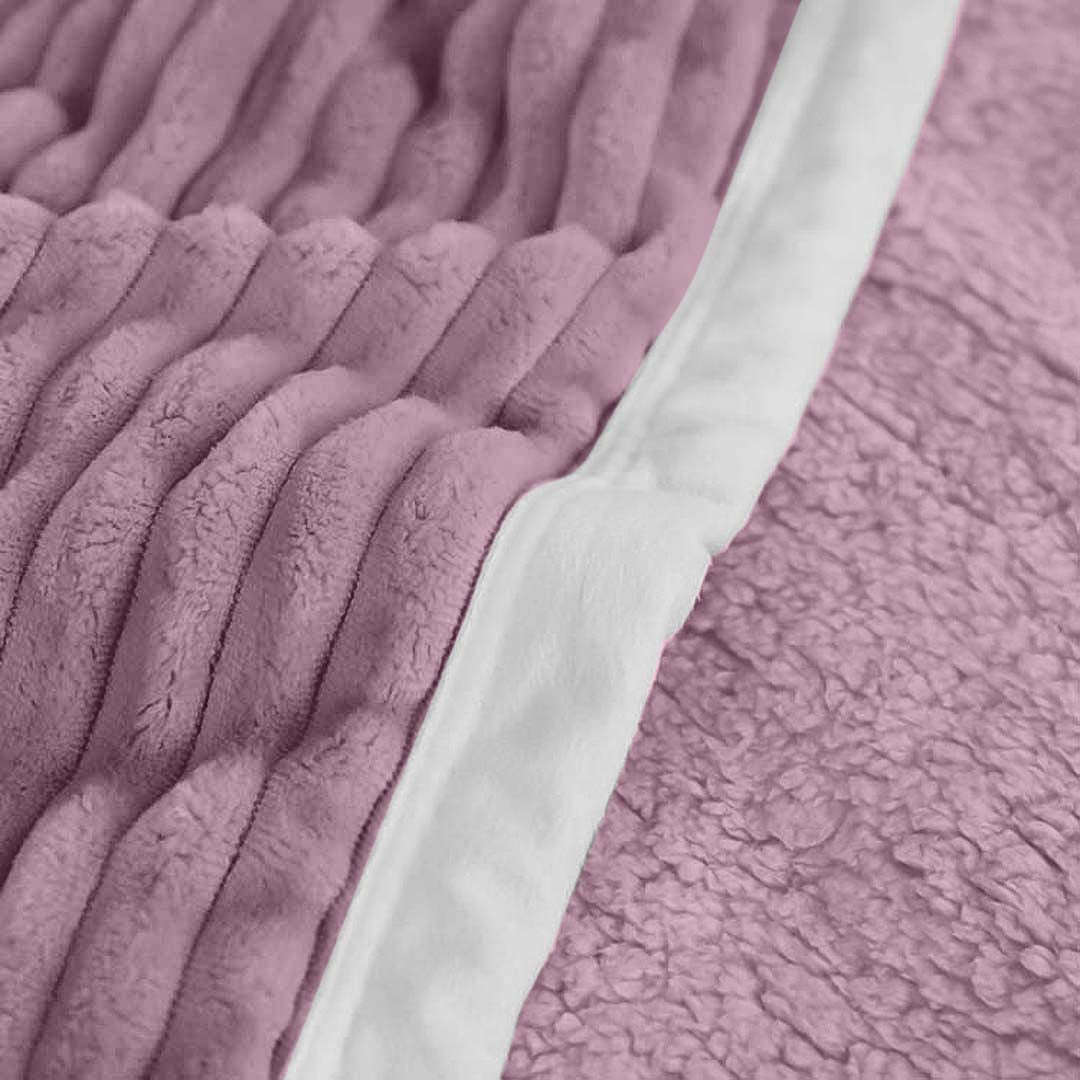 SOGA 2X Throw Blanket Warm Cozy Double Sided Thick Flannel Coverlet Fleece Bed Sofa Comforter Purple - Cafe Supply