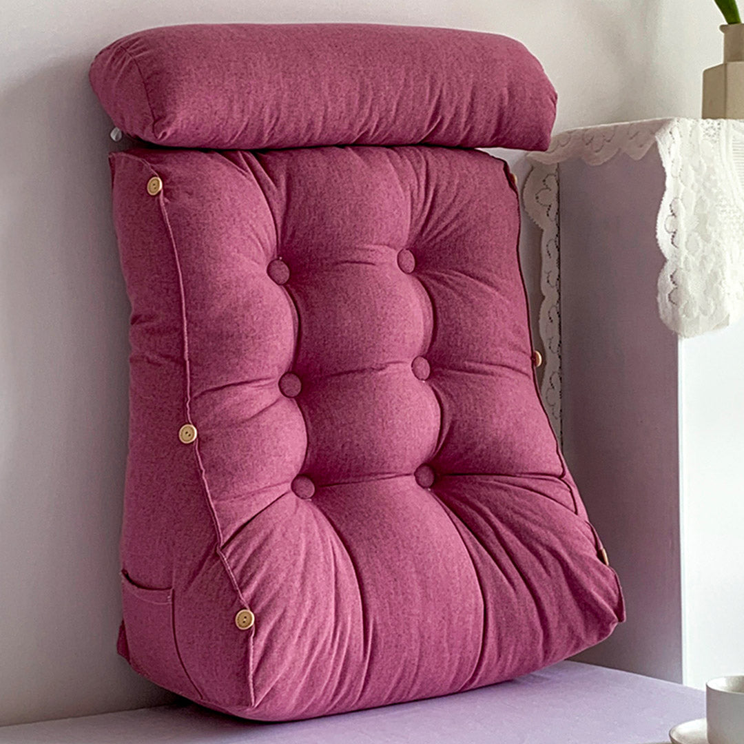 SOGA 2X 60cm Magenta Triangular Wedge Lumbar Pillow Headboard Backrest Sofa Bed Cushion Home Decor - Cafe Supply