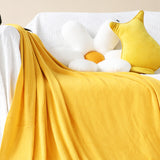 SOGA 2X Yellow Acrylic Knitted Throw Blanket Solid Fringed Warm Cozy Woven Cover Couch Bed Sofa Home Decor - Cafe Supply