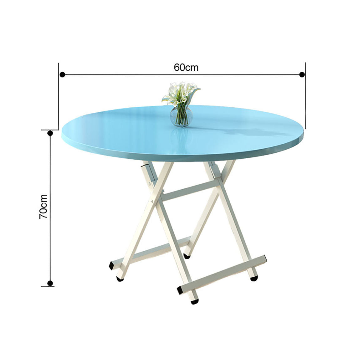 SOGA 2X  Blue Dining Table Portable Round Surface Space Saving Folding Desk Home Decor - Cafe Supply