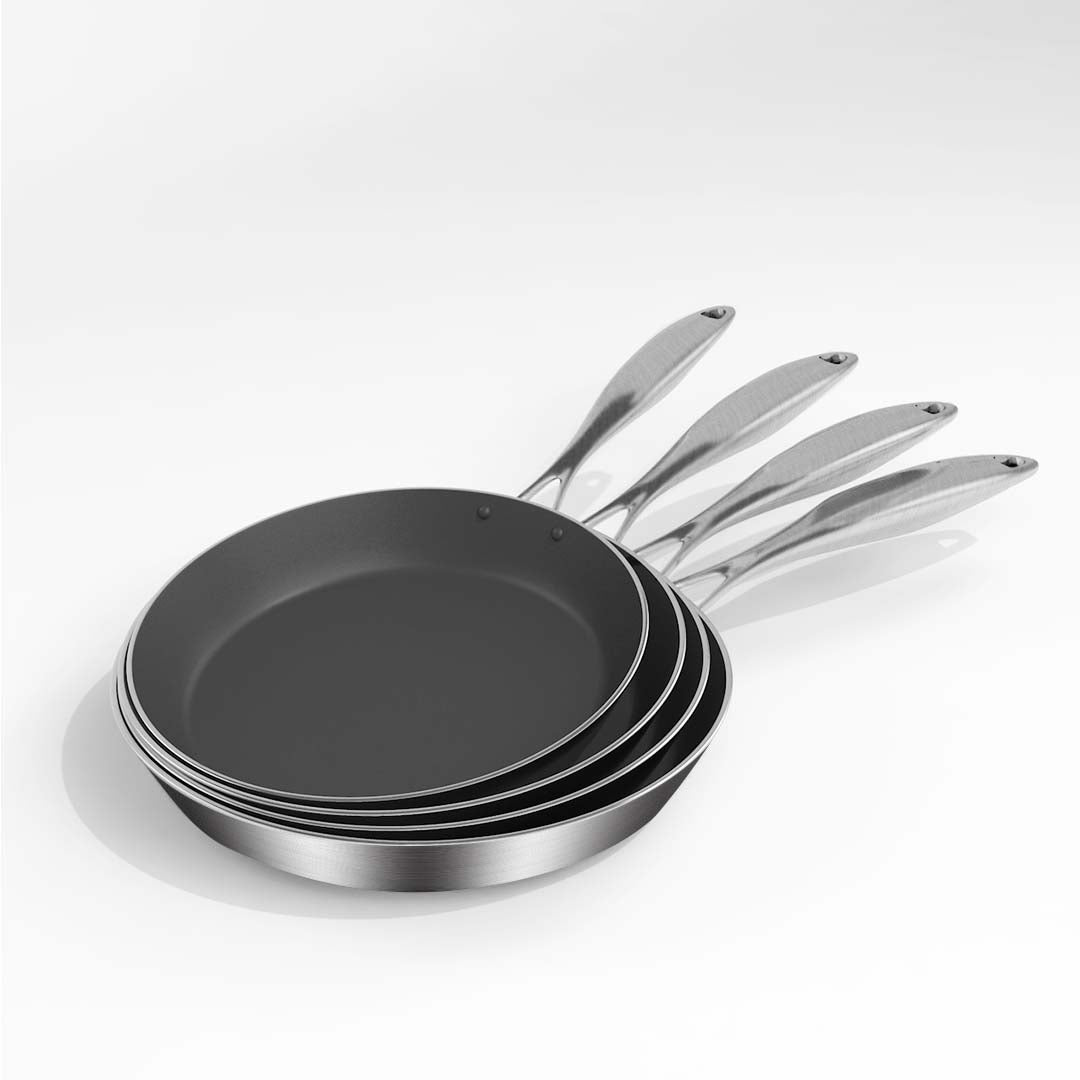 SOGA 6X Stainless Steel Fry Pan Frying Pan Induction FryPan Non Stick Interior Skillet - Cafe Supply