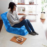 SOGA 2X Floor Recliner Folding Lounge Sofa Futon Couch Folding Chair Cushion Blue - Cafe Supply
