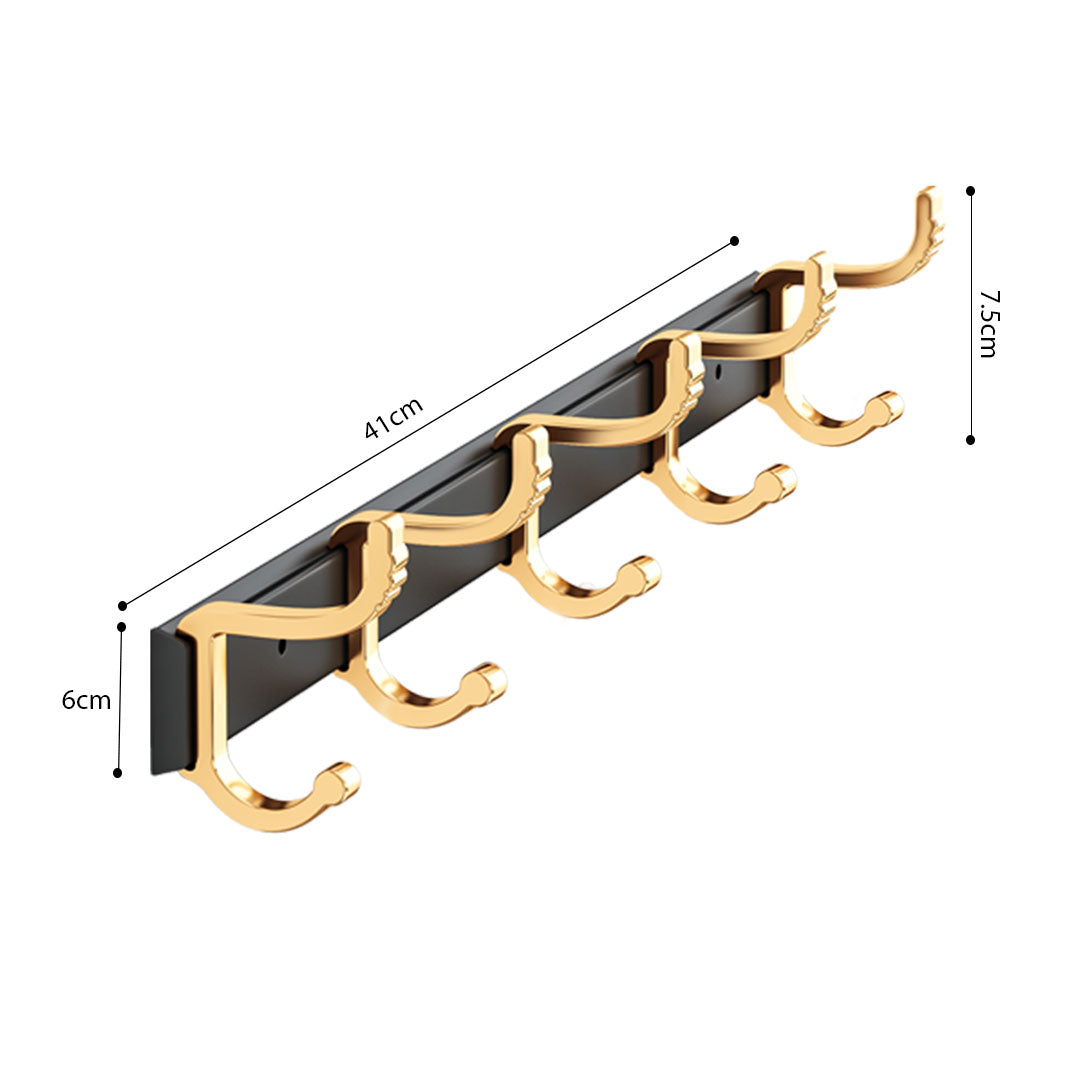 SOGA 41cm Wall Mounted Towel Rack Space-Saving Hanger Organiser with Durable Hooks - Cafe Supply