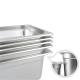 SOGA 4X Gastronorm GN Pan Full Size 1/1 GN Pan 15cm Deep Stainless Steel Tray With Lid - Cafe Supply
