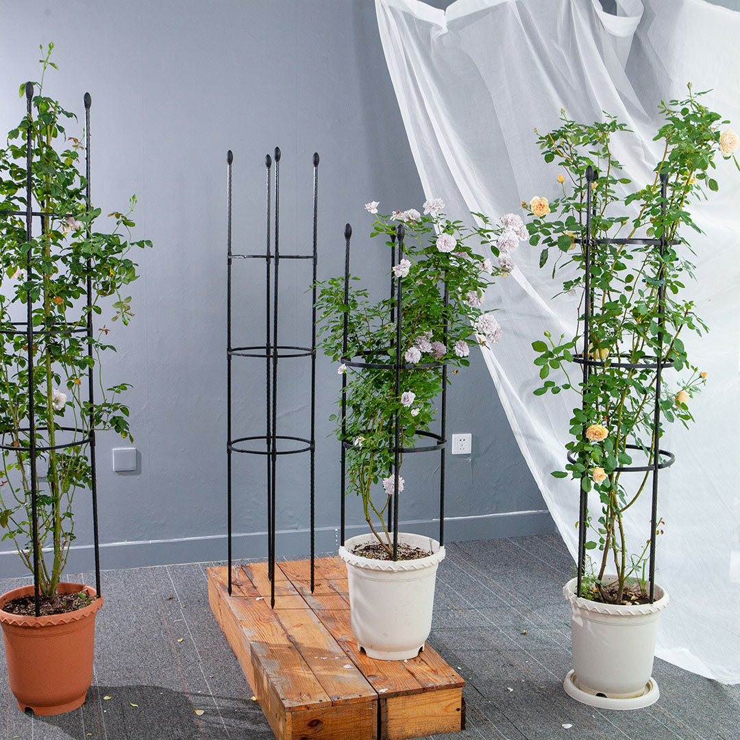 SOGA 103cm 4-Bar Plant Frame Stand Trellis Vegetable Flower Herbs Outdoor Vine Support Garden Rack with Rings - Cafe Supply