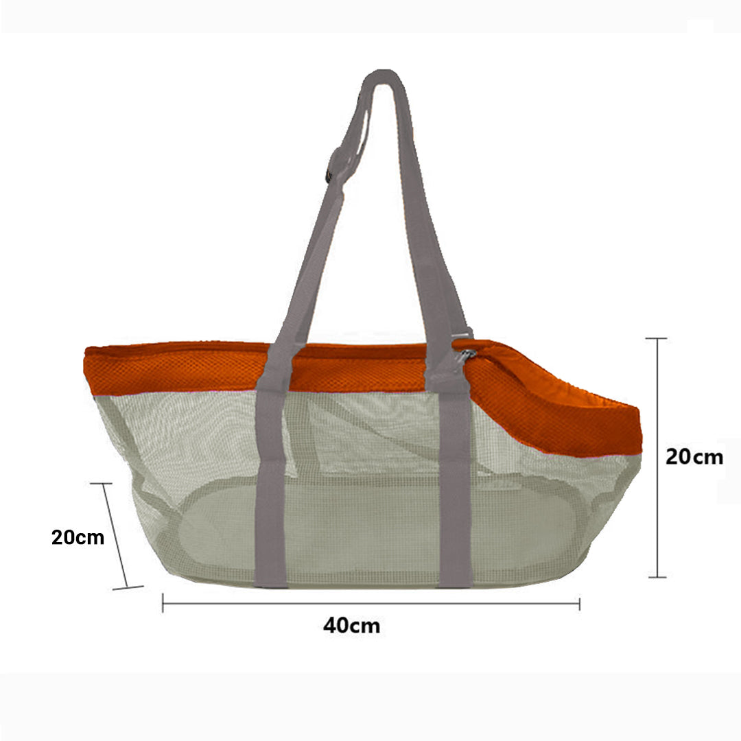 SOGA 2X Orange Pet Carrier Bag Breathable Net Mesh Tote Pouch Dog Cat Travel Essentials - Cafe Supply