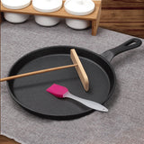 SOGA 2X 26cm Round Cast Iron Frying Pan Skillet Griddle Sizzle Platter - Cafe Supply