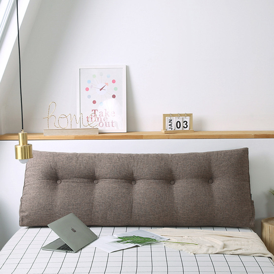 SOGA 180cm Coffee Triangular Wedge Bed Pillow Headboard Backrest Bedside Tatami Cushion Home Decor - Cafe Supply