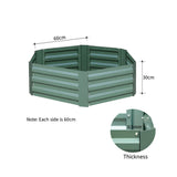 SOGA 2X 60cm Hexagon Shape Galvanised Raised Garden Bed Vegetable Herb Flower Outdoor Planter Box - Cafe Supply