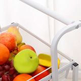 SOGA 2X 3 Tier Steel White Adjustable Kitchen Cart Multi-Functional Shelves Portable Storage Organizer with Wheels - Cafe Supply