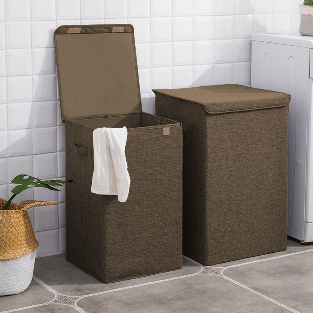 SOGA Coffee Large Collapsible Laundry Hamper Storage Box Foldable Canvas Basket Home Organiser Decor - Cafe Supply