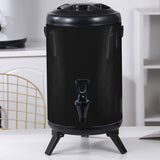 SOGA 4X 8L Stainless Steel Insulated Milk Tea Barrel Hot and Cold Beverage Dispenser Container with Faucet Black - Cafe Supply