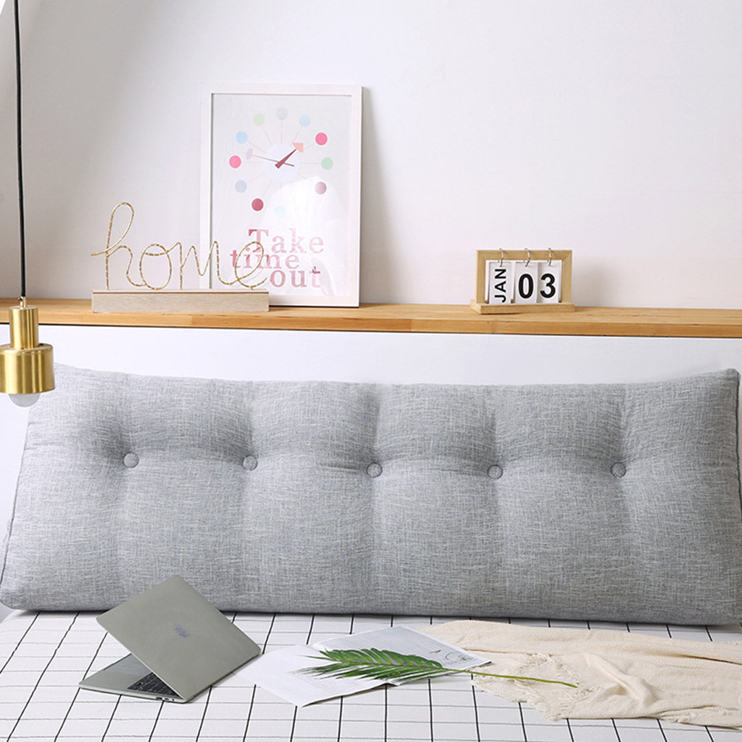 SOGA 2X 180cm Silver Triangular Wedge Bed Pillow Headboard Backrest Bedside Tatami Cushion Home Decor - Cafe Supply