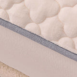 SOGA 2X Beige 183cm Wide Mattress Cover Thick Quilted Fleece Stretchable Clover Design Bed Spread Sheet Protector with Pillow Covers - Cafe Supply
