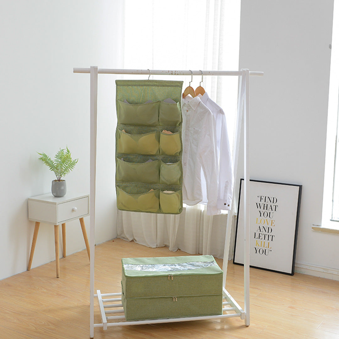 SOGA 2X Green Double Sided Hanging Storage Bag Underwear Bra Socks Mesh Pocket Hanger Home Organiser - Cafe Supply