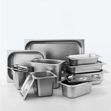 SOGA 4X Gastronorm GN Pan Full Size 1/1 GN Pan 10cm Deep Stainless Steel Tray With Lid - Cafe Supply