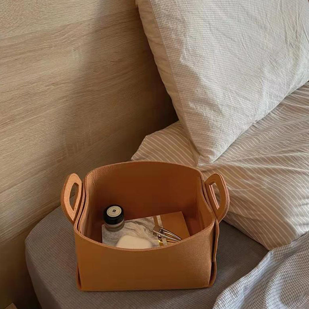 SOGA 2X Small Coffee Foldable Felt Storage Portable Collapsible Bag Home Office Foldable Organiser with Carry Handles - Cafe Supply