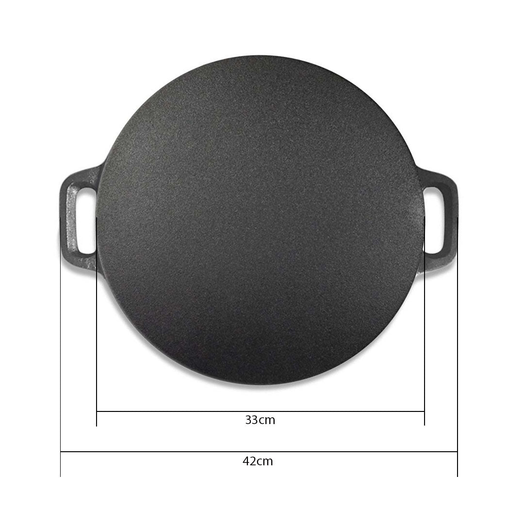 SOGA 2X 37cm Cast Iron Induction Crepes Pan Baking Cookie Pancake Pizza Bakeware - Cafe Supply