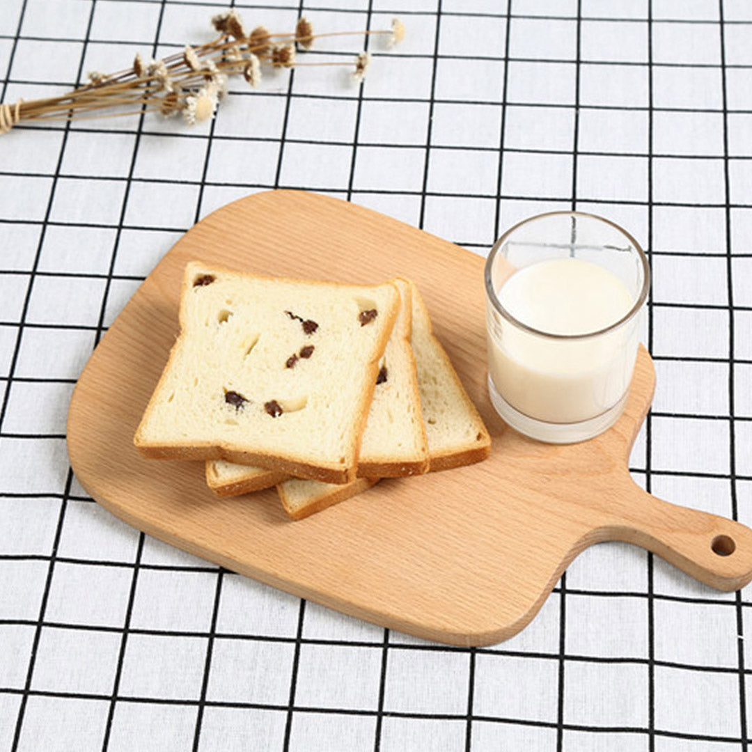 SOGA 2X 26cm Brown Rectangle Wooden Serving Tray Chopping Board Paddle with Handle Home Decor - Cafe Supply