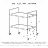 SOGA 2 Tier 85x45x90cm Stainless Steel Kitchen Trolley Bowl Collect Service Food Cart Medium - Cafe Supply