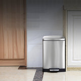 SOGA 4X Foot Pedal Stainless Steel Rubbish Recycling Garbage Waste Trash Bin Rectangular Shape 12L Silver - Cafe Supply