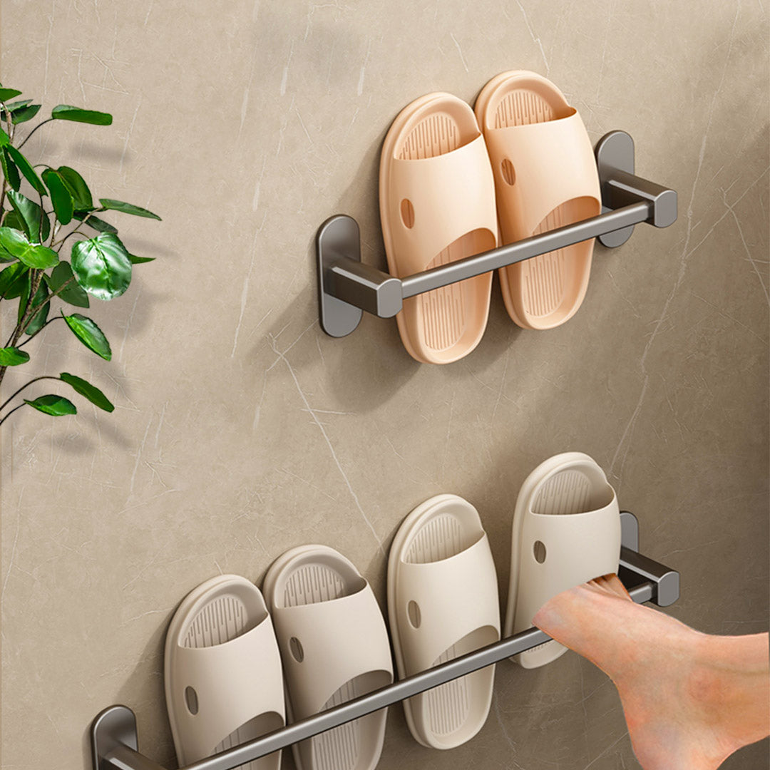 SOGA 2X 69cm Wall-Mounted Slipper Organiser Adhesive Storage Space-Saving Wall Rack - Cafe Supply