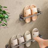 SOGA 2X 69cm Wall-Mounted Slipper Organiser Adhesive Storage Space-Saving Wall Rack - Cafe Supply